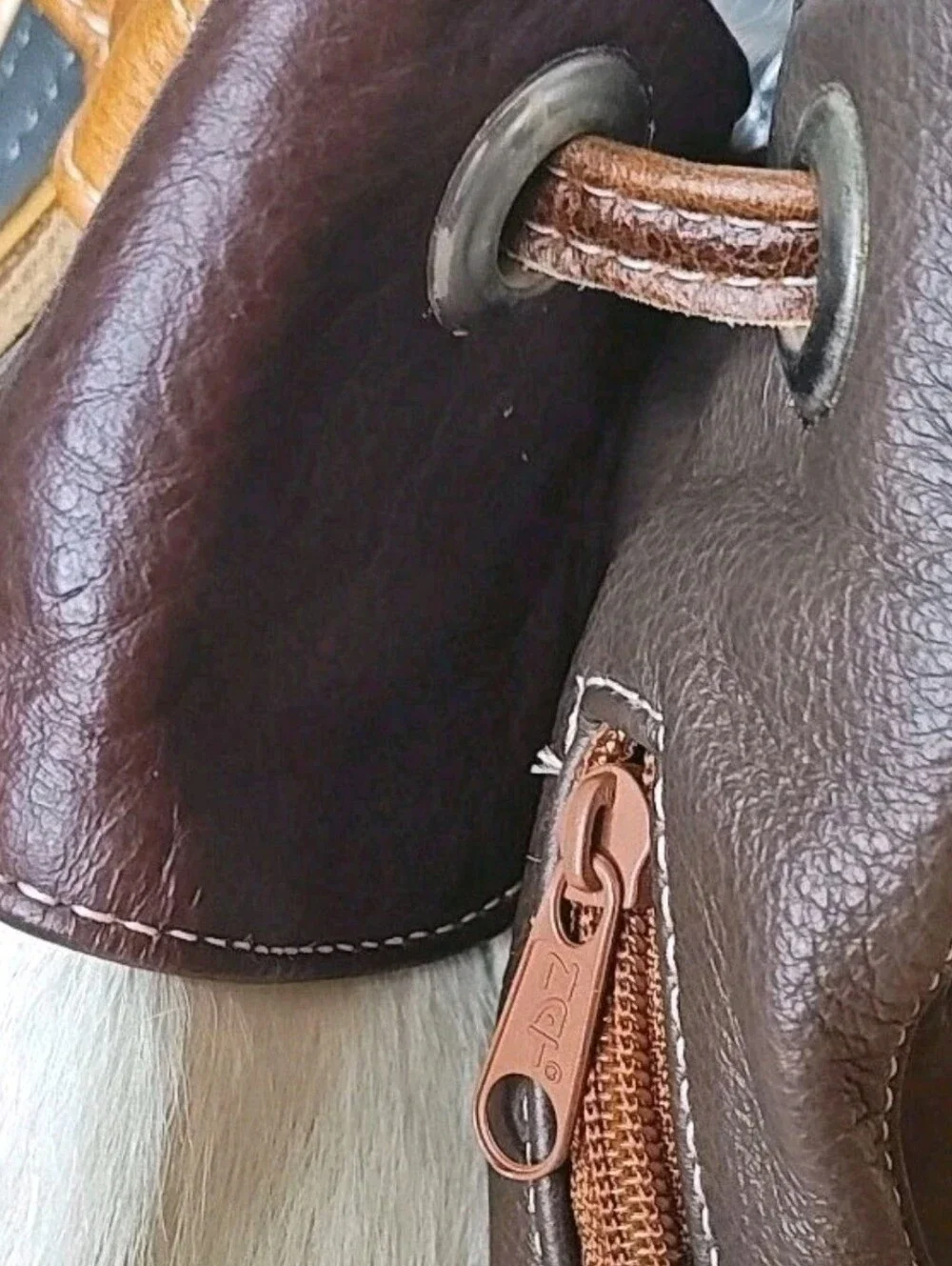 Vintage Boho Hippie Patchwork Backpack Genuine Leather Bucket Bag Purse Academia
